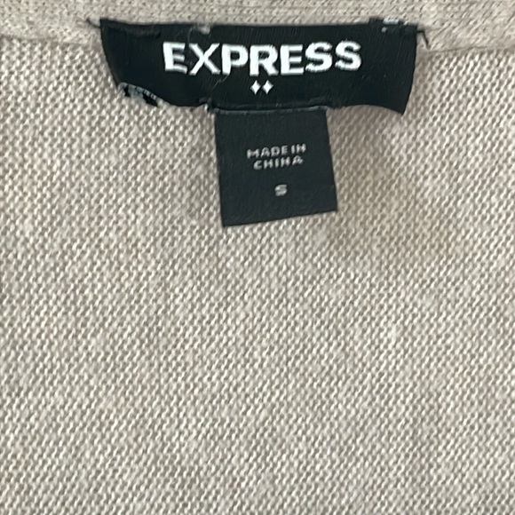 Express size S tan cotton and rayon cardigan sweater - Picture 2 of 8